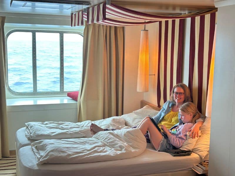 Ruime hut met zeezicht tijdens onze AIDA Cruise, perfect voor gezinnen