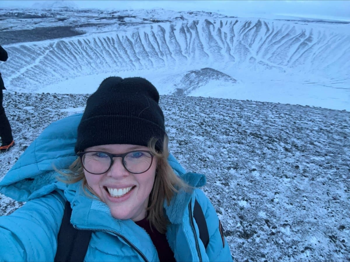 De Sunrise hike op de Hverfjall vulkaan is een must do!